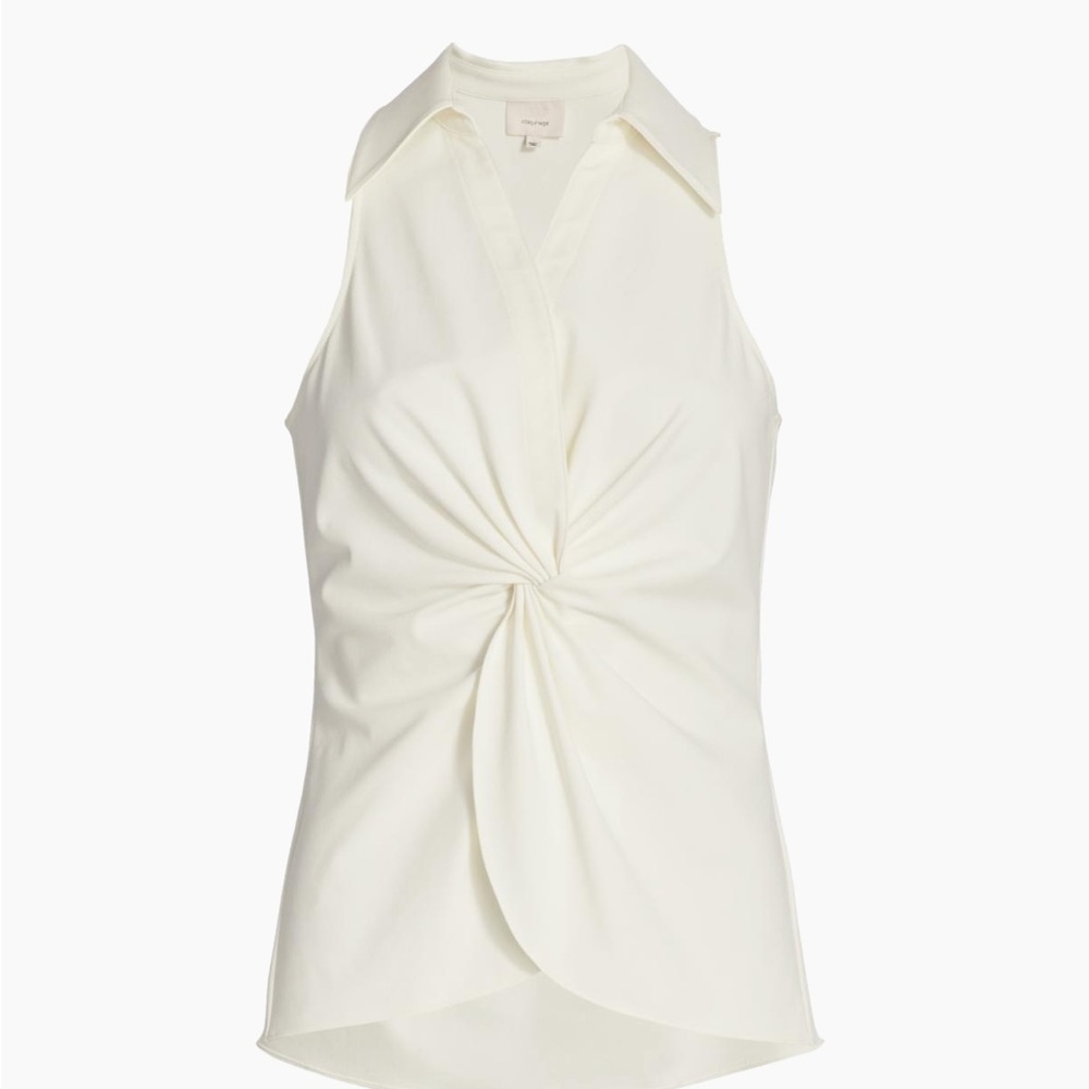 Cinq à Sept Cream Twist-Front Blouse